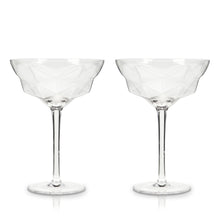 Load image into Gallery viewer, Seneca Faceted Crystal Martini Glasses Set of 2
