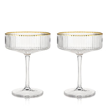 Load image into Gallery viewer, Meridian Crystal Coupe Glasses Set of 2
