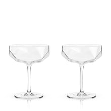 Load image into Gallery viewer, Seneca Faceted Coupe Glasses Set of 2

